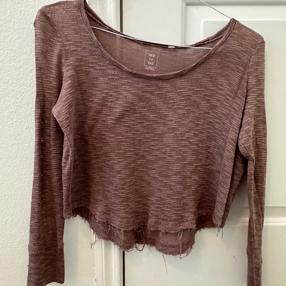 Pacsun Sheer Blush Pink Slightly Cropped Top